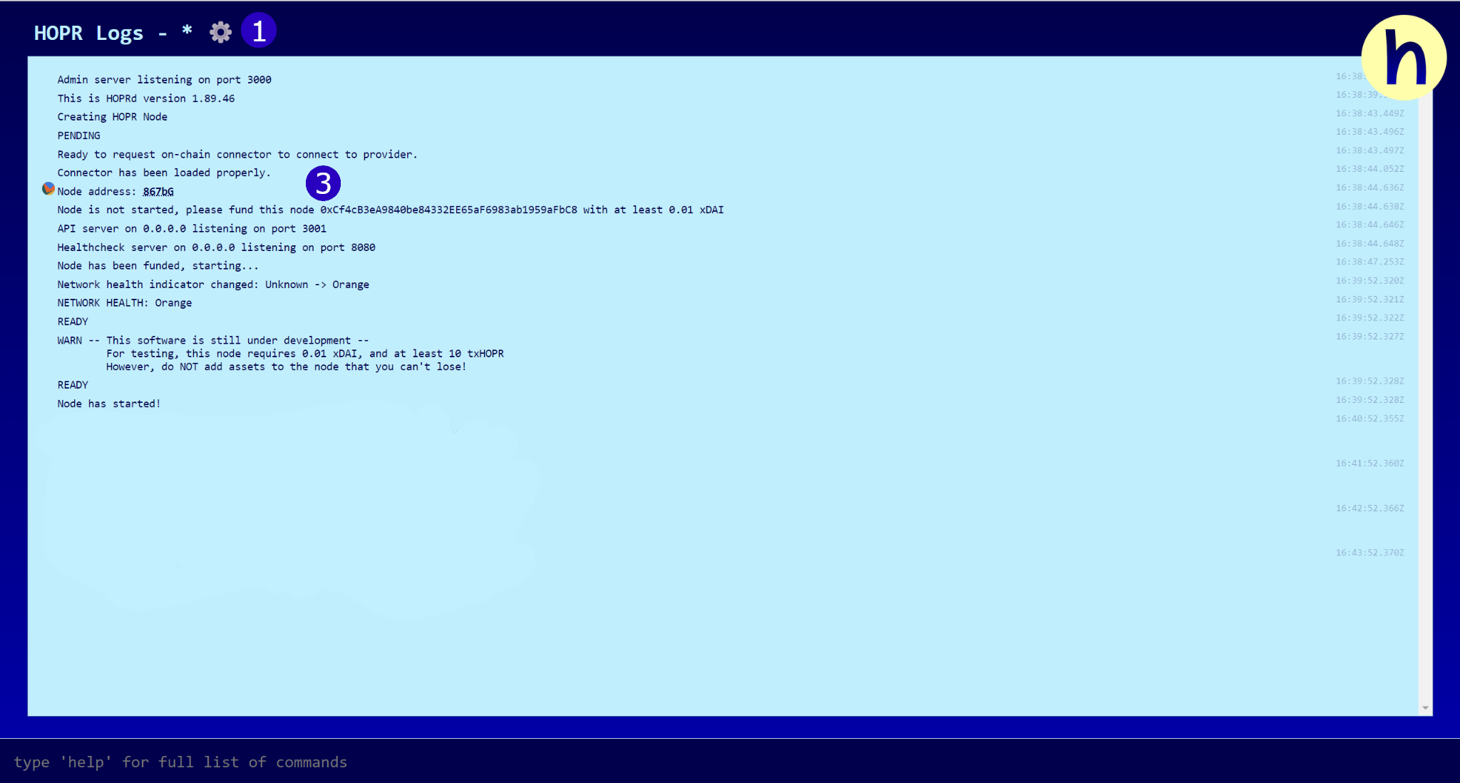 hopr-admin user interface