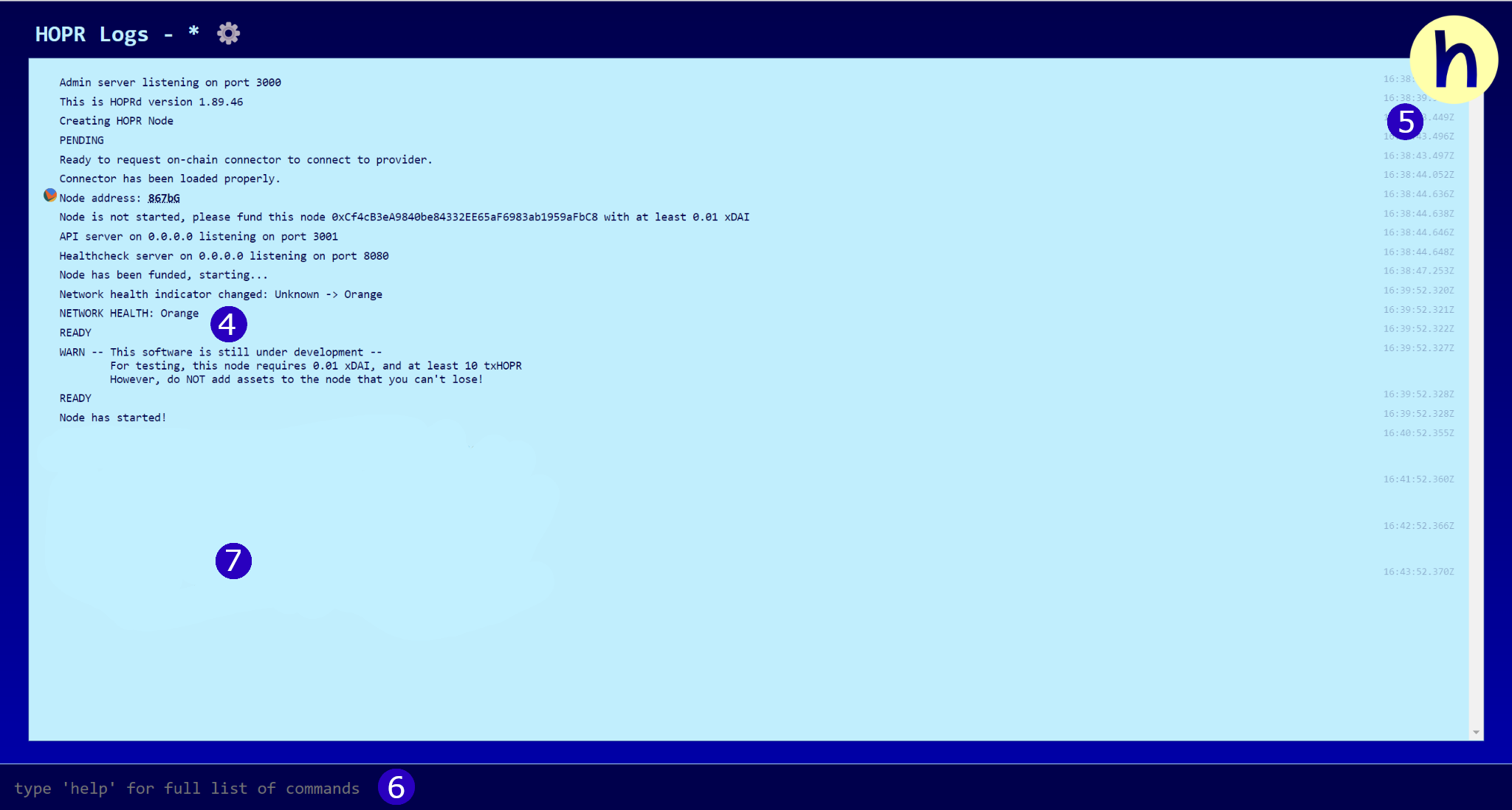 hopr-admin user interface