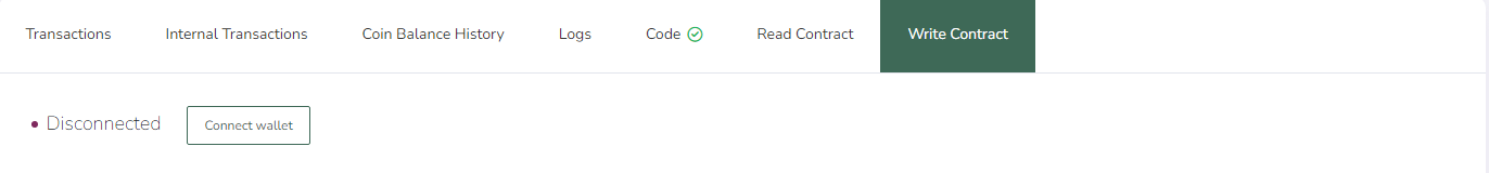 connect wallet blockscout
