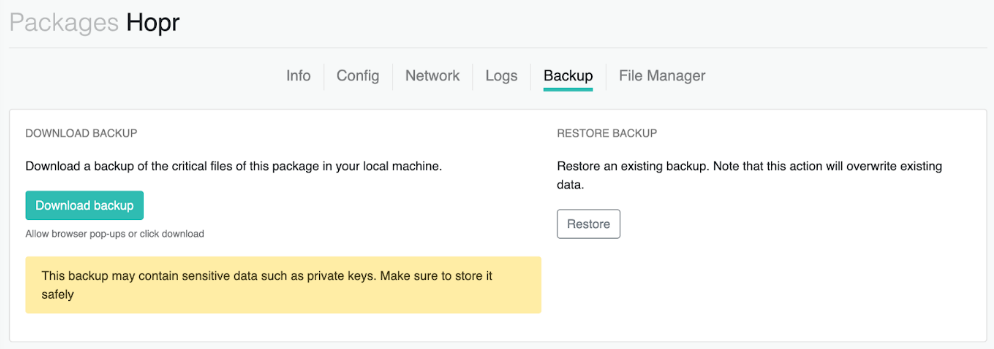 dappnode restore