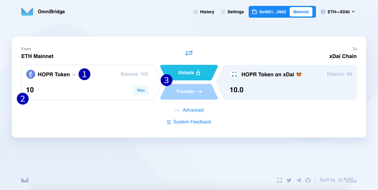 Convert xHOPR to HOPR