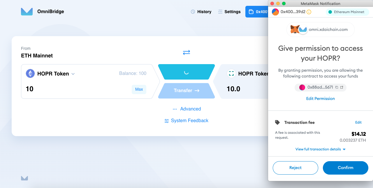 Convert xHOPR to HOPR