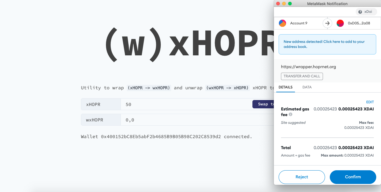 Convert xHOPR to HOPR